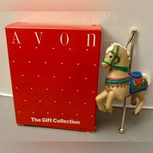 Vintage Avon “Gallant Steed” Merry Go Round Carousel Ornament w/Box